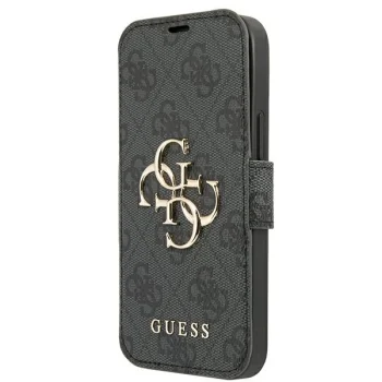 Guess 4G Big Metal Logo Wallet Case for iPhone 13 Pro Max, Gray