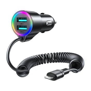 Car Charger Joyroom JR-CL25 2x USB & Lightning 17W
