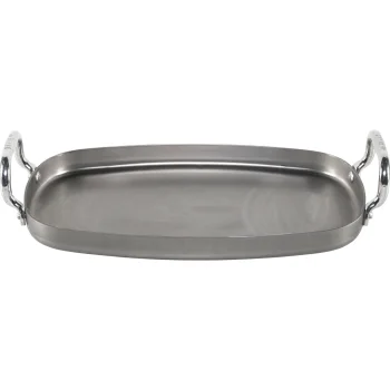 De Buyer Mineral B La Plancha Rectangular Grill Pan, 38 x 26 cm