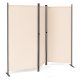 Folding Outdoor Privacy Screen 3 Panel 5.4 x 5.5 ft, Beige MultiGarden