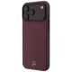 Mercedes Leather Semi Wrap Iconic Line MagSafe Case for iPhone 18 Pro Max / 17 Pro Max - Burgundy
