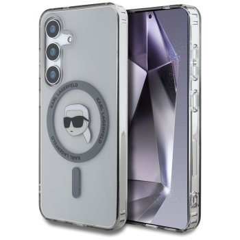 Karl Lagerfeld Button Karl Head MagSafe Case for Samsung Galaxy S25, Black