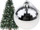 Christmas Tree Baubles, White and Silver, Unbreakable, 36 pcs Set, 6 cm