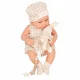 Baby Doll with Carrier and Bunny Plush Toy, 38 cm, Beige