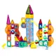 Multistore Magnetic Building Blocks with LED Lights and Marble Run, 134 Pieces