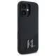 Karl Lagerfeld iPhone 16 Case Silicone Shadow Metal Initial MagSafe, Black