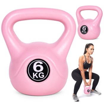 Svaru bumba ModernHome 6 kg spēka treniņiem un fitnesam, rozā