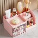 Pink Desk Organizer with Drawers for Cosmetics and Stationery