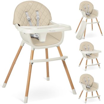 Nukido Lilo 3-in-1 Baby High Chair, Beige