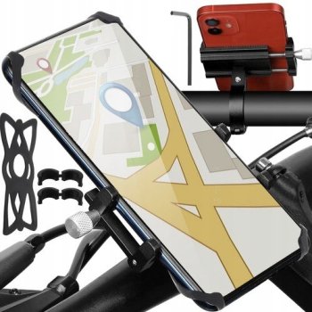 Bicycle Bike Aluminum Phone Holder (for phones with a width of 57 to 110 mm)