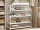 5-Tier Shoe Rack Organizer, Metal Shoe Shelf for Entryway and Closet, White