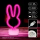 Forever Light LED Neon Lamp on Stand Bunny, Pink