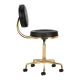 Activeshop H5 Cosmetic Stool with Backrest, Black/Gold