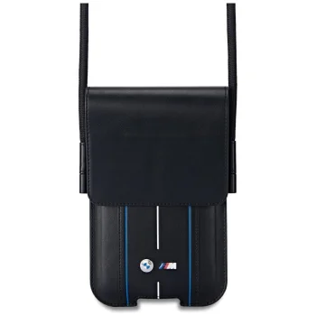 BMW Phone Pouch Blue Stripes Phone Bag - Black