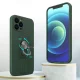 Silicone Case for iPhone 12 Pro Max with Finger Ring and Stand, Brown