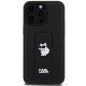 Karl Lagerfeld iPhone 13 Pro Max Case Gripstand Saffiano Choupette Pin, Black