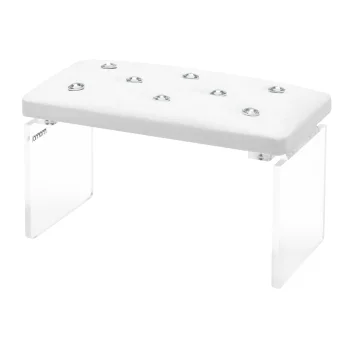 Momo Diamond Velour Manicure Hand Rest, White