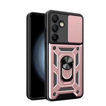 Hurtel Samsung Galaxy A56 Case Hybrid Armor Camshield with Stand, Pink