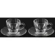 Bialetti ISTITUZIONALE Espresso Cup and Saucer Set, 2 Pieces, Glass