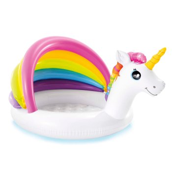 Intex Unicorn Inflatable Kiddie Pool with Canopy 127 x 102 x 69 cm 57113