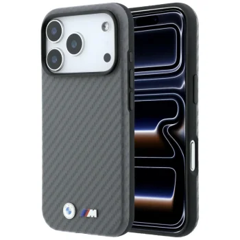 BMW M Carbon Metal Logo MagSafe Case for iPhone 17 / 18 Pro Max - Gray