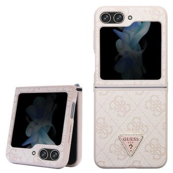 Guess GUHCZF5P4TDPP F731 Z Flip5 pink/pink hardcase Leather 4G Triangle Strass