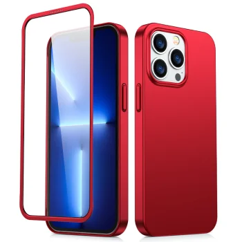 Joyroom 360 Full Case with Tempered Glass for iPhone 13 Pro Max JR-BP928, Red