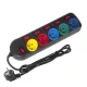 Maclean MCE204M Power Strip, 5 Outlets with Switches, 1.5m, Multicolor