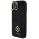 Guess Silicone Logo Strass 4G vāciņš iPhone 15 / 14 / 13, melns