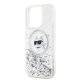 Karl Lagerfeld Liquid Glitter Choupette Head MagSafe Case for iPhone 13 Pro / 13 Transparent