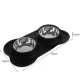 Purlov 00021632 Double Pet Bowl for Dogs and Cats with Silicone Mat, 2 x 450 ml