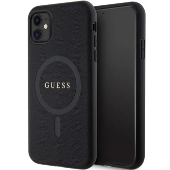 Guess iPhone 11 Case Saffiano Magsafe, Black