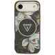 Guess IML Glitter Flowers Triangle MagSafe Case for iPhone Air, Black