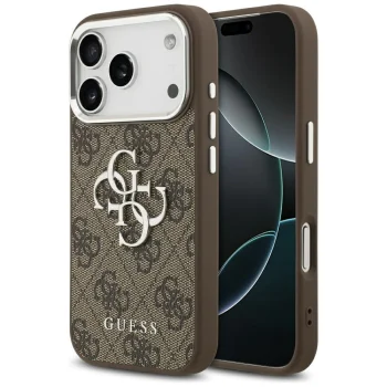 Guess 4G Big 4G Classic Logo Case for iPhone 17 Pro Brown / Silver