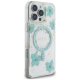 Guess Resin Flowers Glitter MagSafe iPhone 16 Pro Max Case - Clear Green
