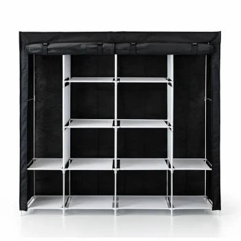 Textile Clothes Wardrobe XXL, Black