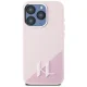 Karl Lagerfeld iPhone 15 Pro Max Case Silicone Shadow Metal Initial MagSafe, Pink