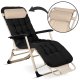 Sofotel ChillWell Black Folding Garden Lounger with Cushion - Comfortable Outdoor Seating
