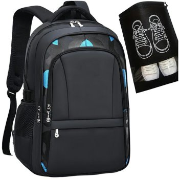 Школьный рюкзак + мешочек для сменной обуви, Чёрный | School Backpack