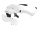 Headband Magnifier with 4 LED Lights & 5 Lenses up to 3.5x, White