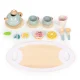 ECOTOYS Wooden Tea Set for Kids with Teapot and Cups 14 Pieces