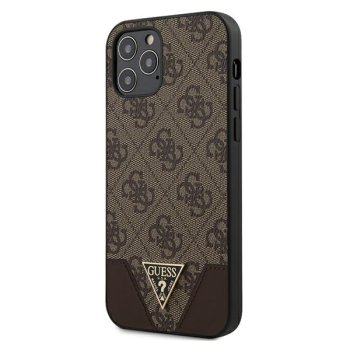 Guess GUHCP12SPU4GHBR iPhone 12 mini 5,4\" brown hardcase 4G Triangle Collection