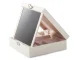 White Jewelry and Watch Box with Mirror, 25.5x25x8.5 cm