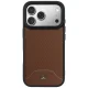 Mercedes Leather Wood Effect Curve MagSafe Case for iPhone 17 Pro Max, Brown