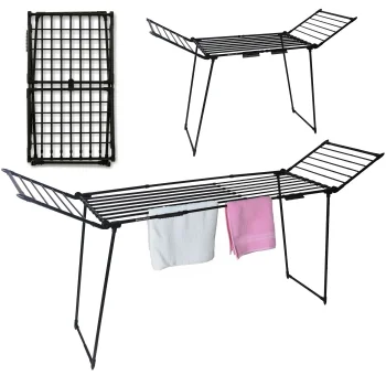 Longwell Industrial Ltd Extendable Clothes Airer G-679, 27m, Black