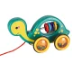 Wooden Kids Rattle Pull Along Toy with Rope Turtle