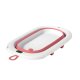 Collapsible Baby Bathtub with Digital Thermometer for Newborns, Pink