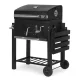 Mebelki24 GW-01 Charcoal Grill with Lid and Thermometer, Anthracite