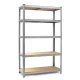 Humberg 4840 Metal Storage Shelving Unit 150x75x30 cm, Silver