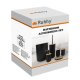 Ruhhy 00024636 Bathroom Accessory Set, 6 Pieces, Black/Bamboo